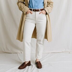 J  Crew Mid Rise Slim Boyfriend Jeans White Size 24 BF533 NWT‎